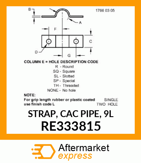 STRAP, CAC PIPE, 9L RE333815