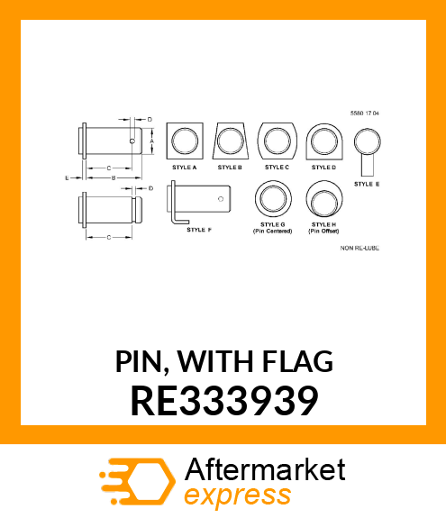 PIN, WITH FLAG RE333939