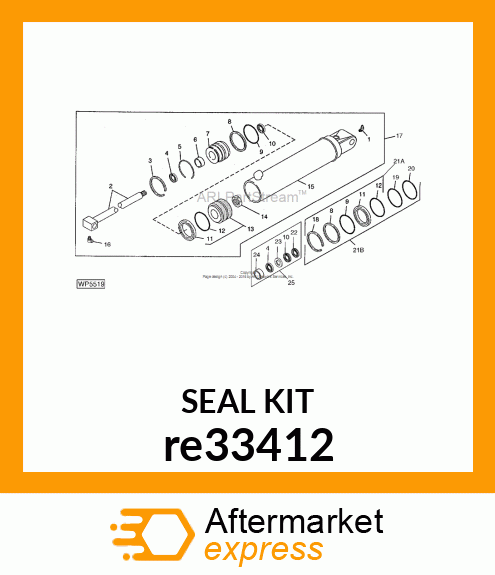 HYDRAULIC CYLINDER KIT, BORE, 63 re33412