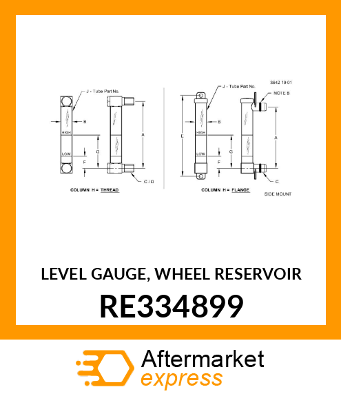 LEVEL GAUGE, WHEEL RESERVOIR RE334899