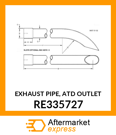 EXHAUST PIPE, ATD OUTLET RE335727