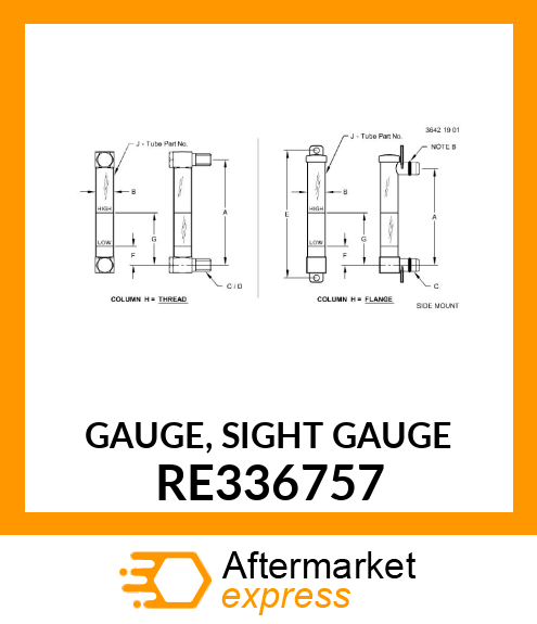 GAUGE, SIGHT GAUGE RE336757