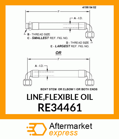 LINE,FLEXIBLE OIL RE34461