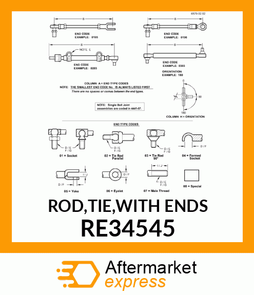 ROD,TIE,WITH ENDS RE34545