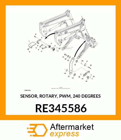 SENSOR, ROTARY, PWM, 240 DEGREES RE345586