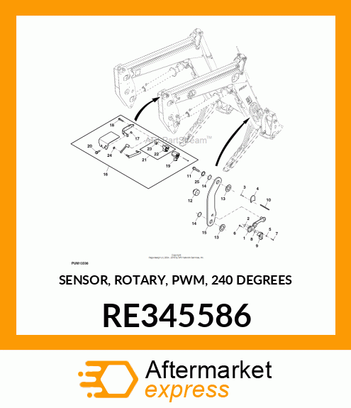 SENSOR, ROTARY, PWM, 240 DEGREES RE345586