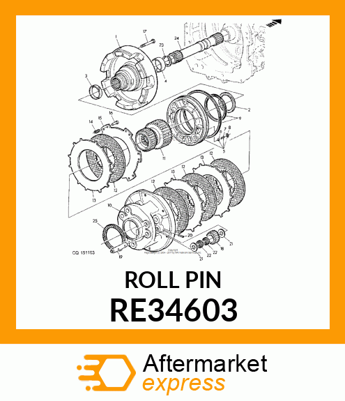 PIN, FILLED SPRING RE34603