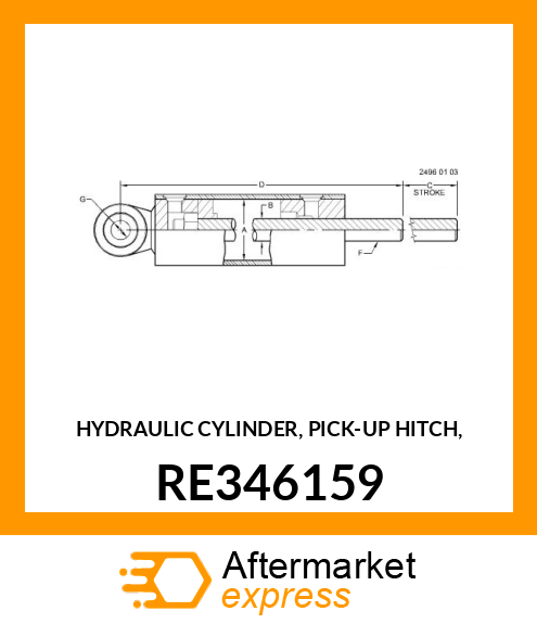 HYDRAULIC CYLINDER, PICK RE346159