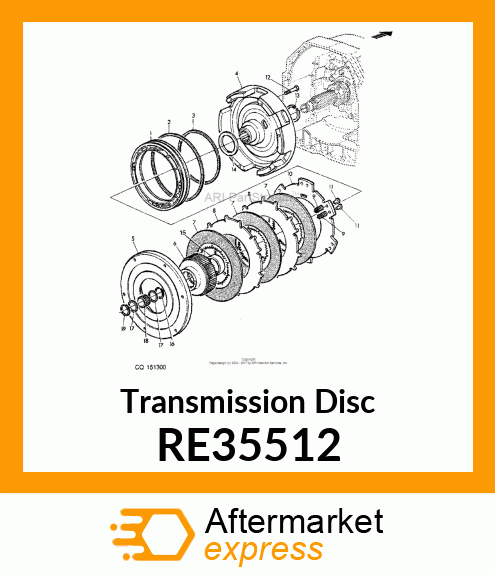 CLUTCH DISK, PQT TRACTION RE35512