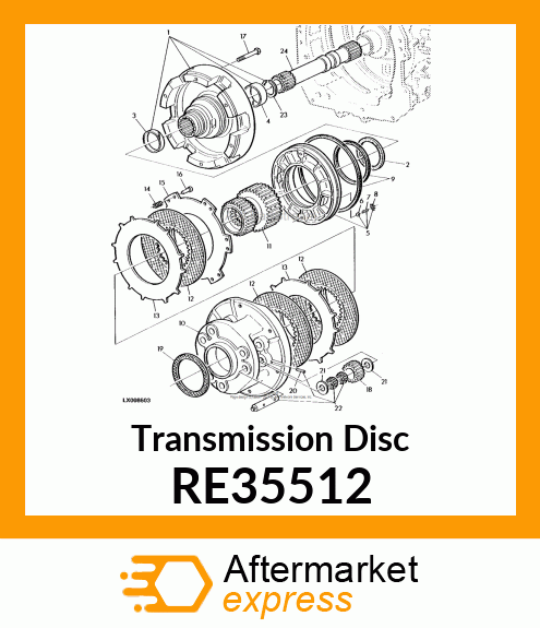 CLUTCH DISK, PQT TRACTION RE35512