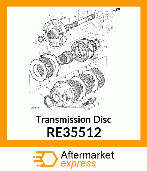 CLUTCH DISK, PQT TRACTION RE35512