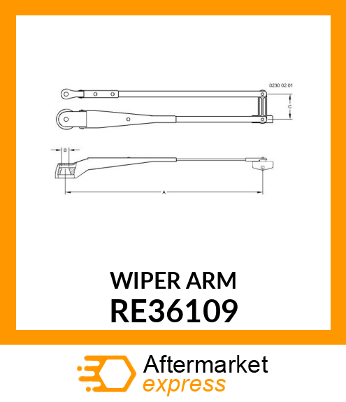 ARM, WIPER, LH RE36109