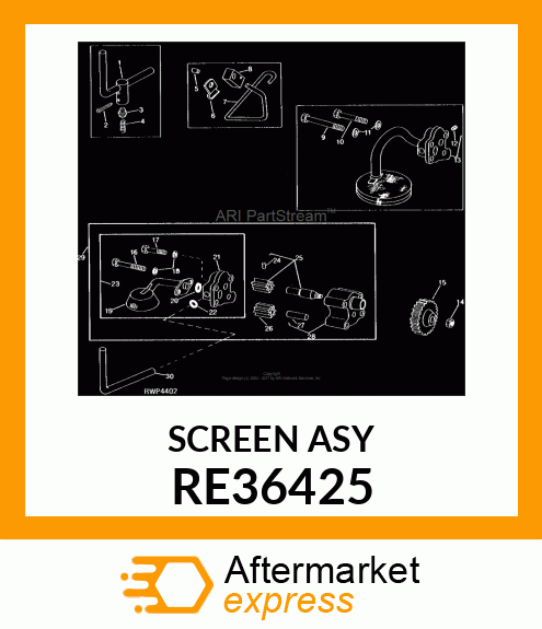 INTAKE,OIL PUMP,WITH SCREEN RE36425