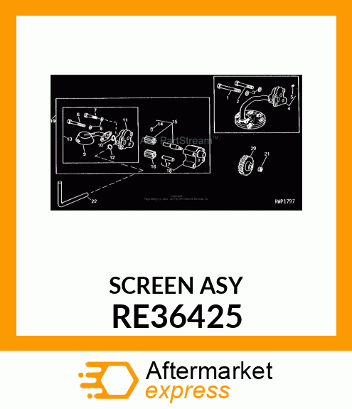 INTAKE,OIL PUMP,WITH SCREEN RE36425