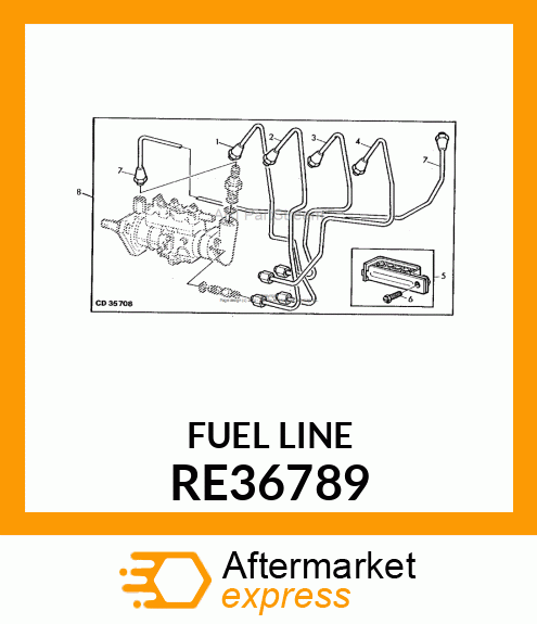 CONDUITE FILTRE A POMPE INJ. RE36789