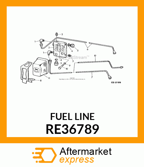 CONDUITE FILTRE A POMPE INJ. RE36789