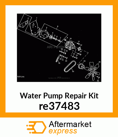 PUMP KIT, COOLANT PUMP REBUILD re37483