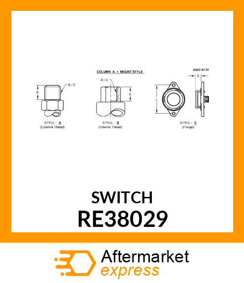 SWITCH, PRESSURE RE38029