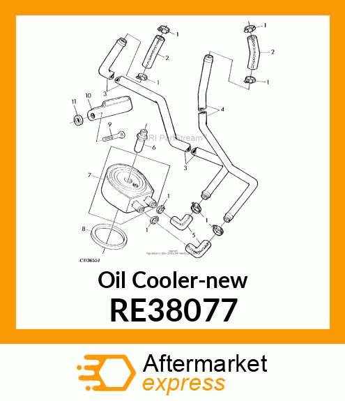 Oil Cooler - OIL COOLER, REFROIDISSEUR DHUIL RE38077