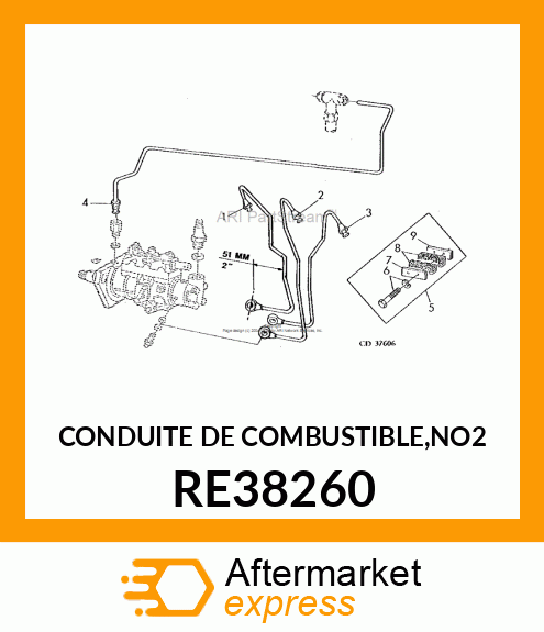 CONDUITE DE COMBUSTIBLE,NO2 RE38260