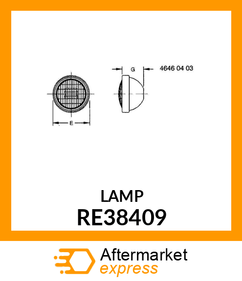 HEADLIGHT, TRACTOR, HALOGEN RE38409