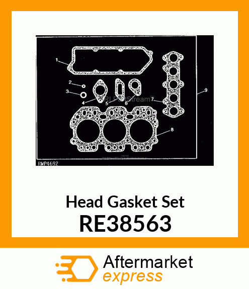 KIT, GASKET, FOR CYLINDER HEAD RE38563