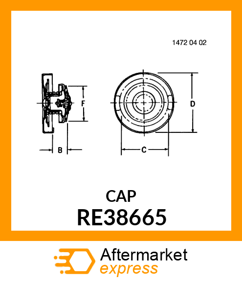 CAP, RADIATOR (10 PSI) RE38665