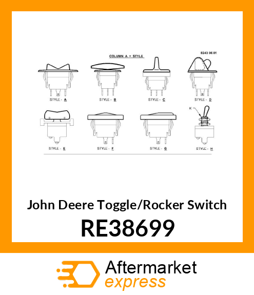 TOGGLE/ROCKER SWITCH, ROCKER RE38699