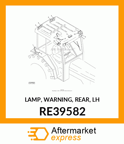 LAMP, WARNING, REAR, LH RE39582