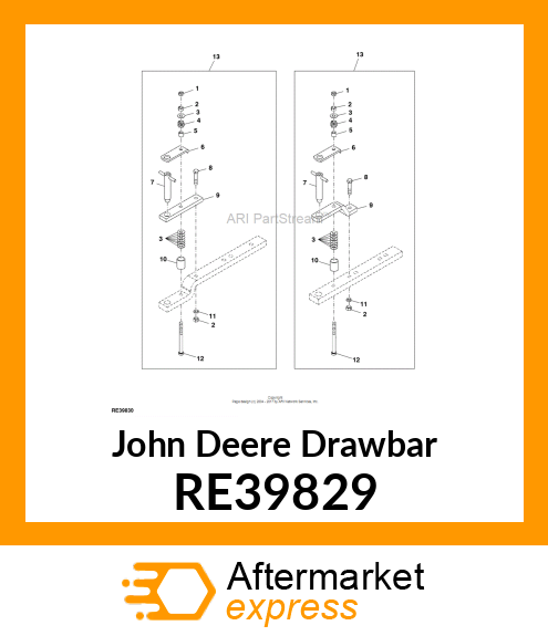 Drawbar Clevis Kit (Hammer Strap) RE39829