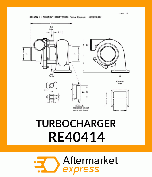 TURBOCHARGER RE40414