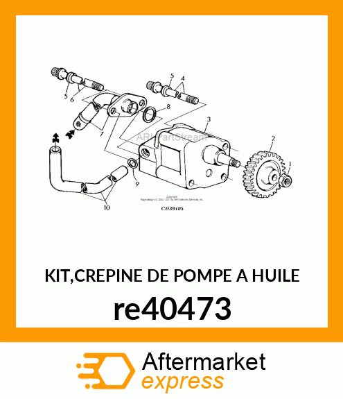 KIT,CREPINE DE POMPE A HUILE re40473