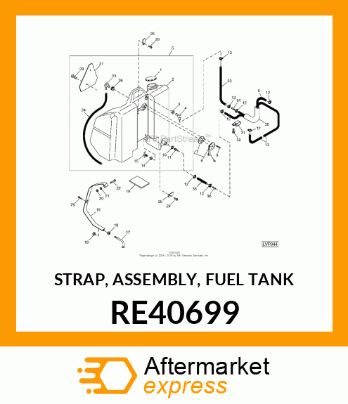 STRAP, ASSEMBLY, FUEL TANK RE40699