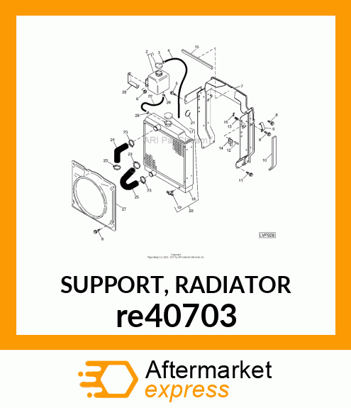 SUPPORT, RADIATOR re40703