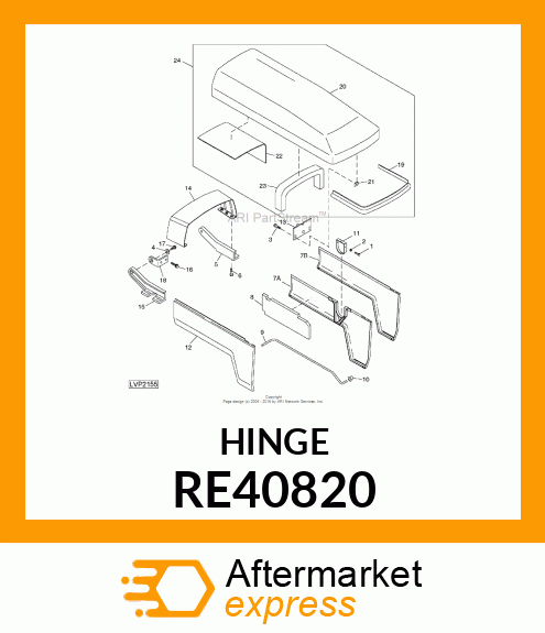 HINGE, ASSEMBLY, RH (HOOD) RE40820