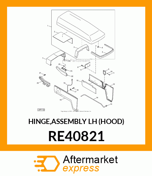 HINGE,ASSEMBLY LH (HOOD) RE40821