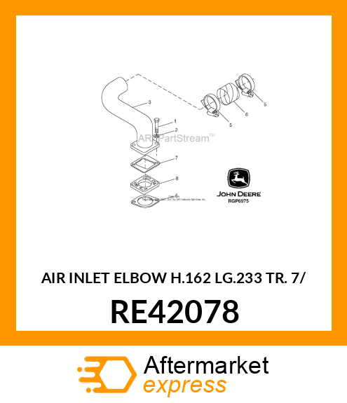 AIR INLET ELBOW H.162 LG.233 TR. 7/ RE42078