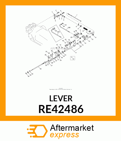 LEVER, W/PIN RE42486