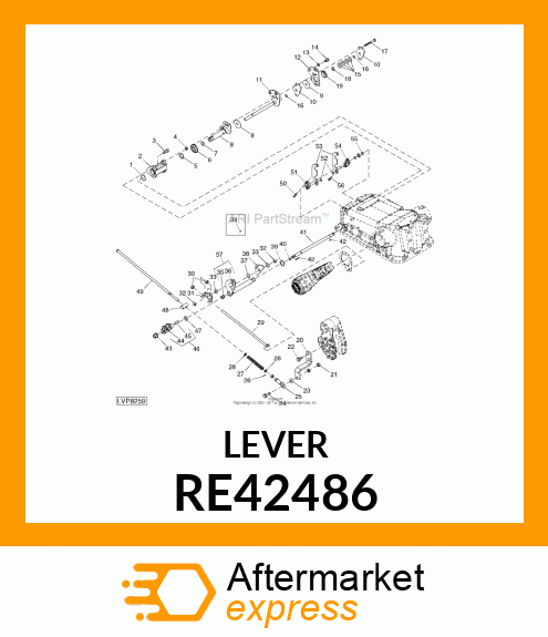 LEVER, W/PIN RE42486