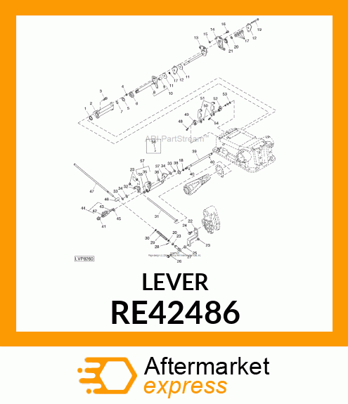 LEVER, W/PIN RE42486