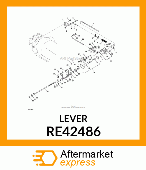 LEVER, W/PIN RE42486