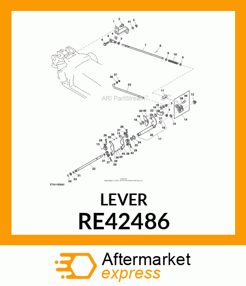 LEVER, W/PIN RE42486