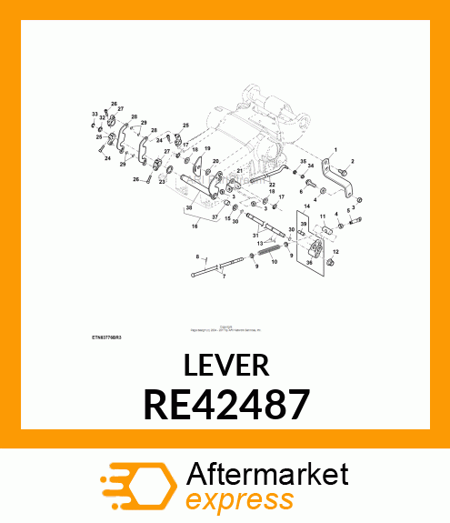 LEVER, W/PIN RE42487