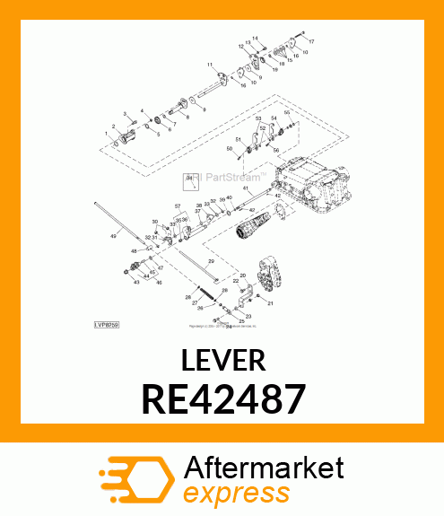 LEVER, W/PIN RE42487