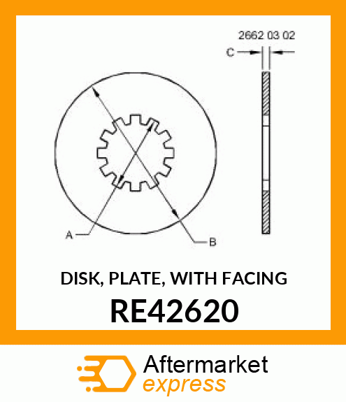 DISK, PLATE, WITH FACING RE42620