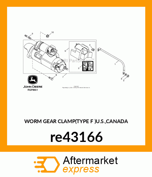 WORM GEAR CLAMP(TYPE F )U.S.,CANADA re43166