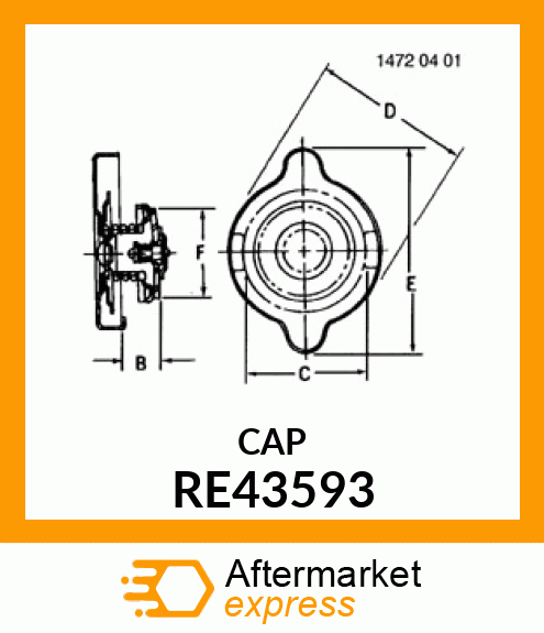 CAP, RADIATOR, 10 PSI RE43593