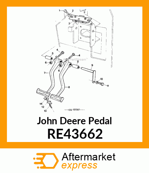 PEDAL, BRAKE, ASSEMBLY, LH RE43662