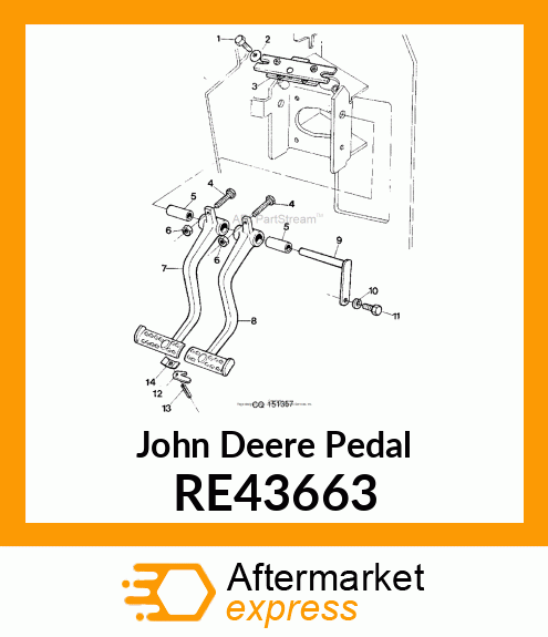 PEDAL, BRAKE, ASSEMBLY, RH RE43663