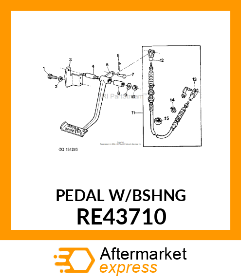 PEDAL, CLUTCH WITH BUSHING RE43710